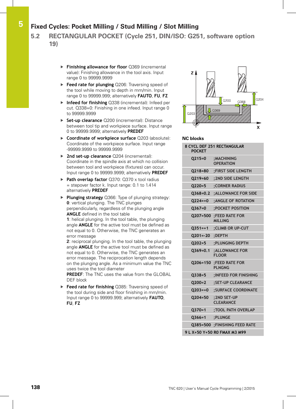 HEIDENHAIN TNC 620 (81760x-02) Cycle programming User Manual | Page 138 / 490