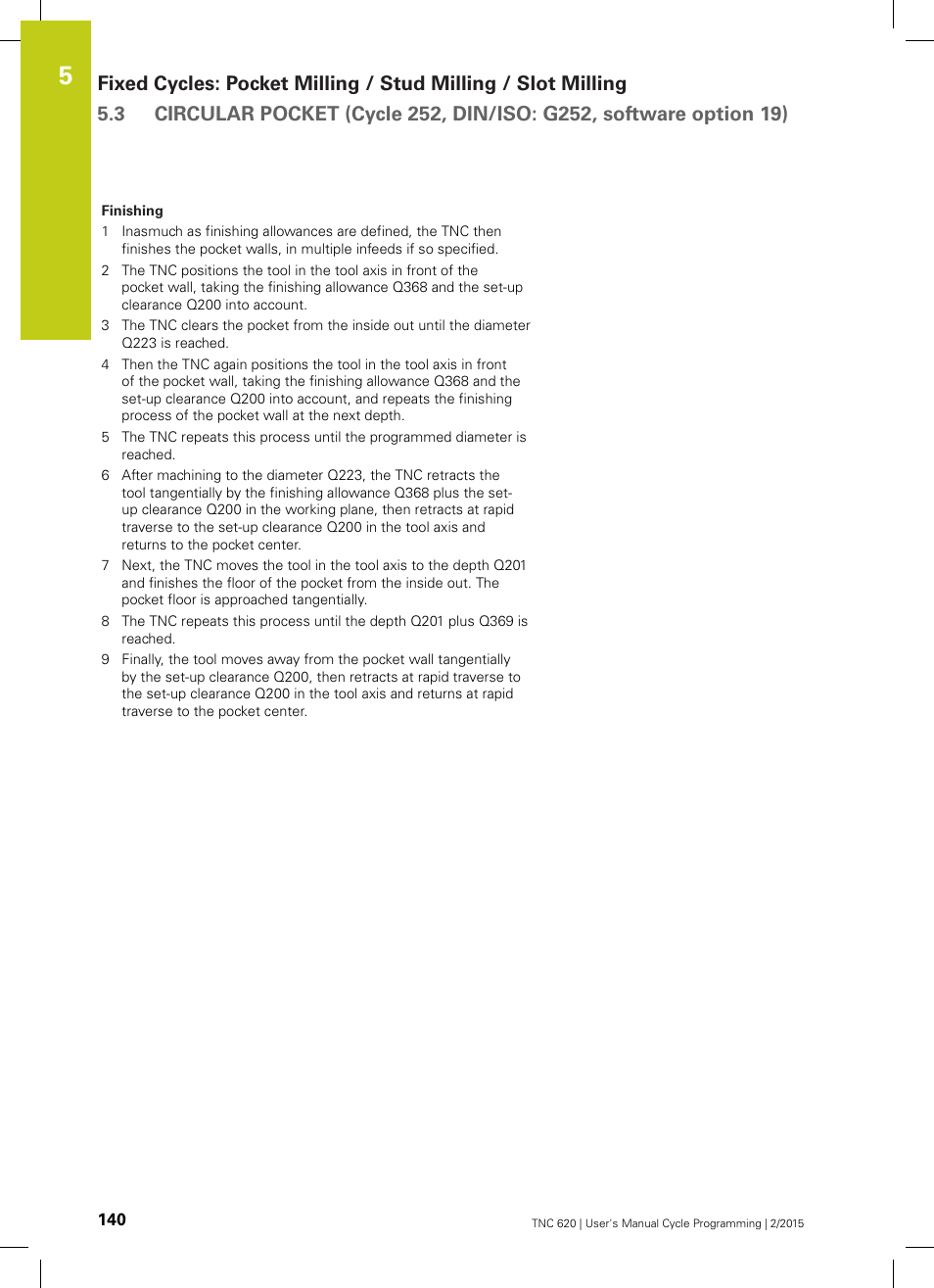 HEIDENHAIN TNC 620 (81760x-02) Cycle programming User Manual | Page 140 / 490