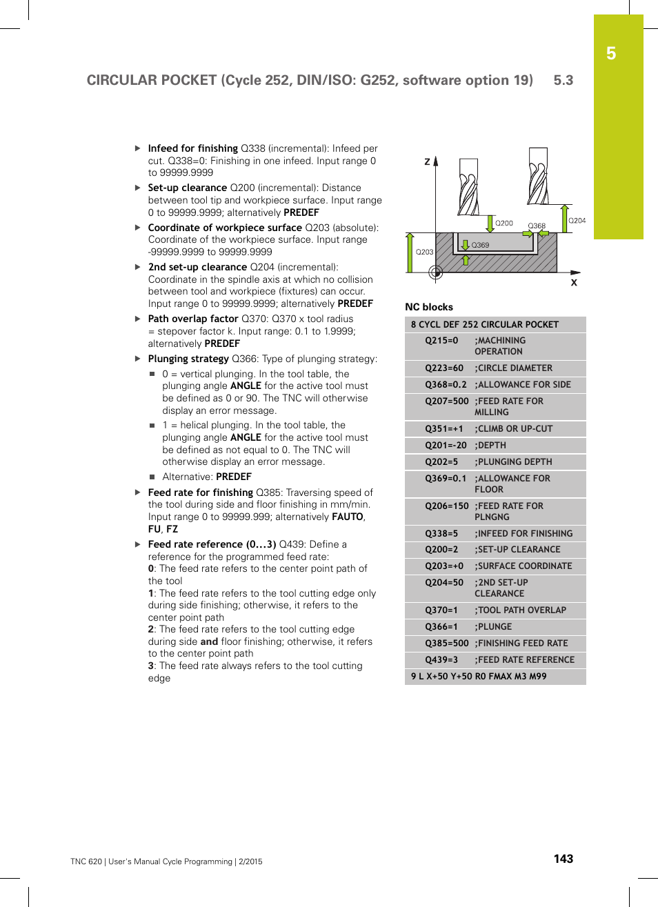 HEIDENHAIN TNC 620 (81760x-02) Cycle programming User Manual | Page 143 / 490