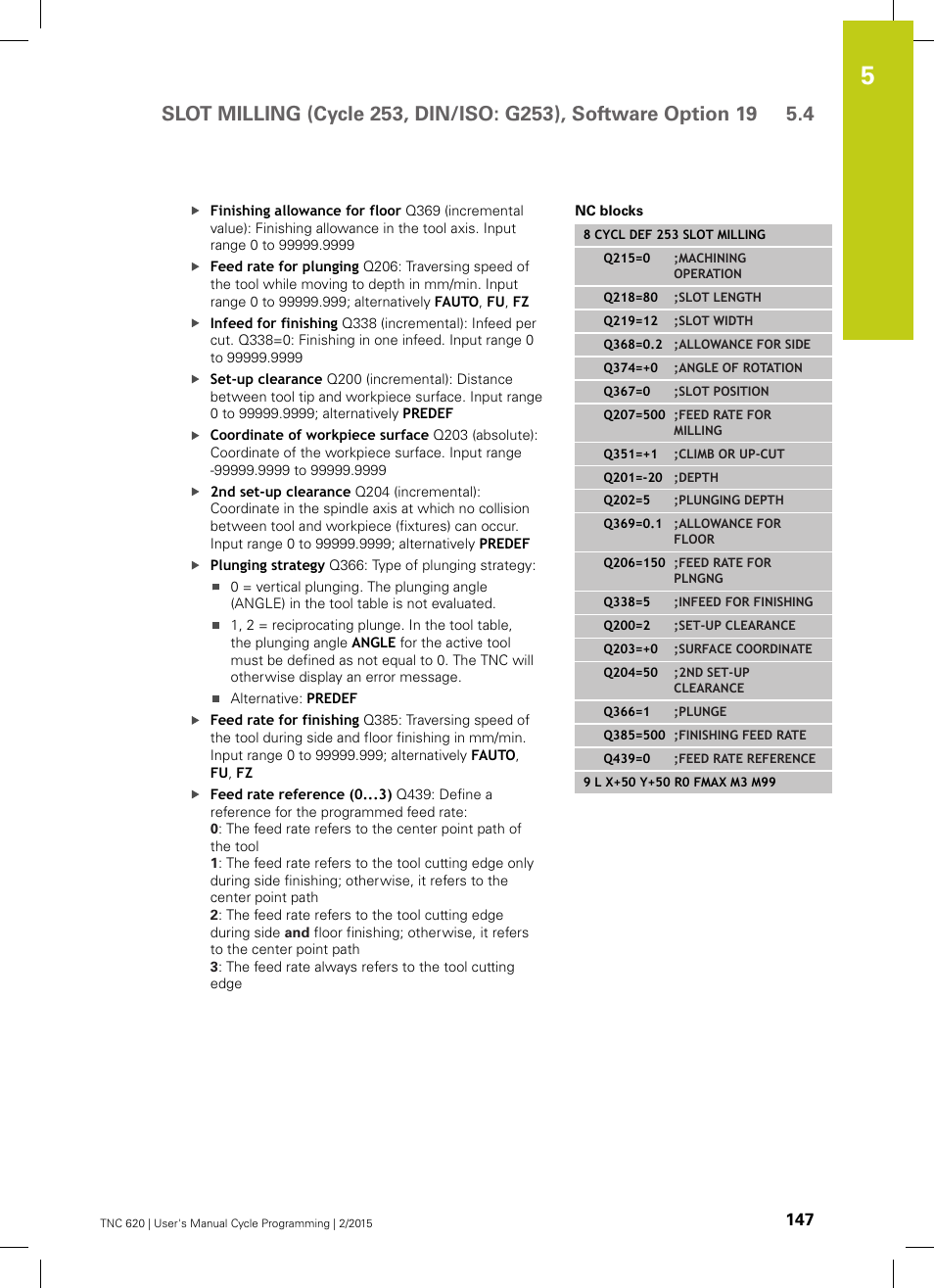HEIDENHAIN TNC 620 (81760x-02) Cycle programming User Manual | Page 147 / 490