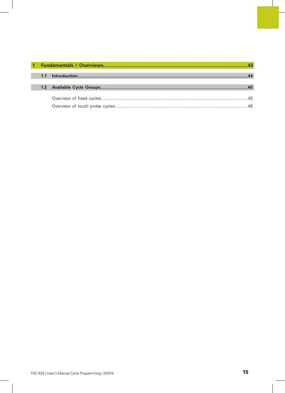 HEIDENHAIN TNC 620 (81760x-02) Cycle programming User Manual | Page 15 / 490