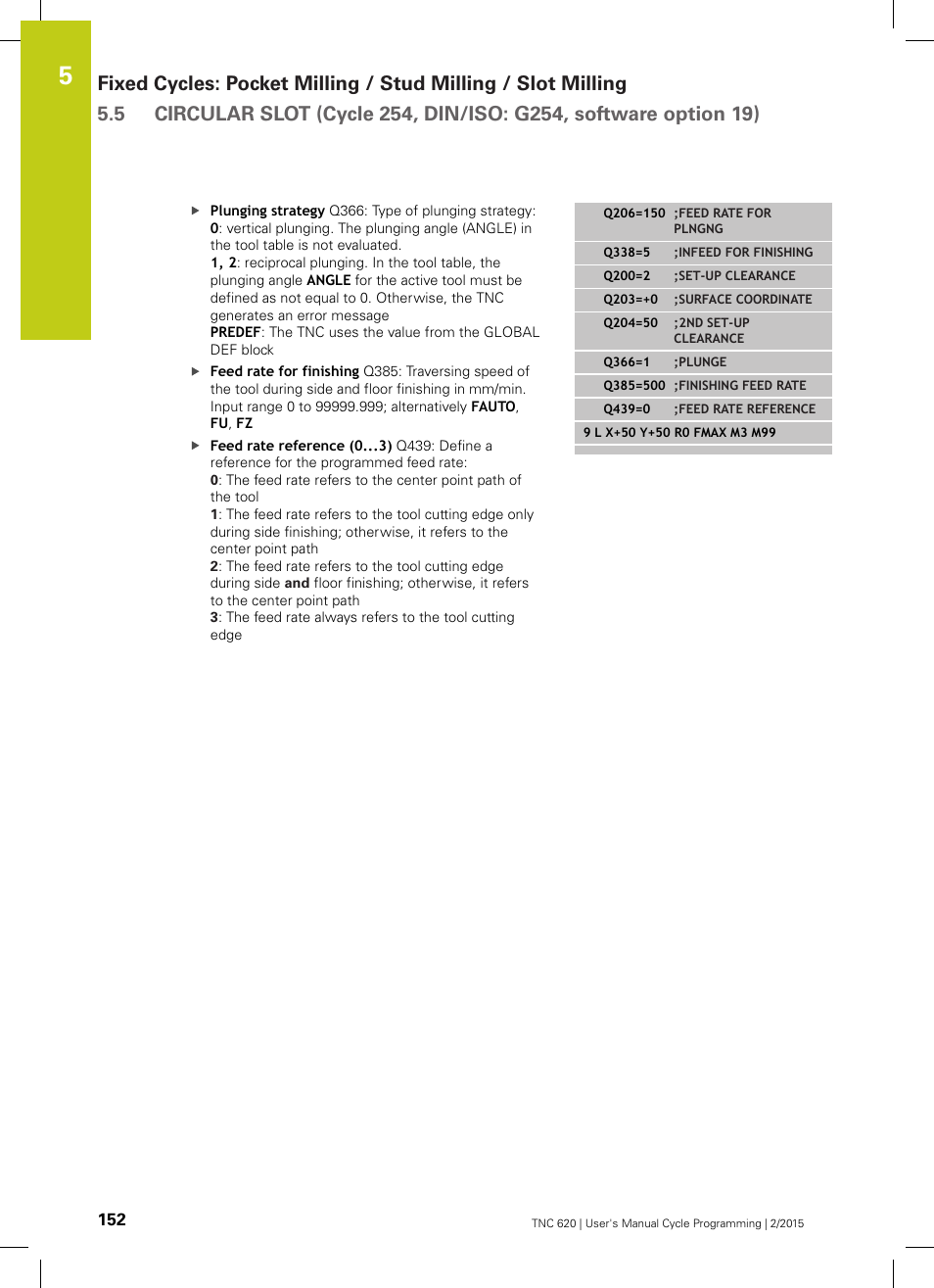 HEIDENHAIN TNC 620 (81760x-02) Cycle programming User Manual | Page 152 / 490
