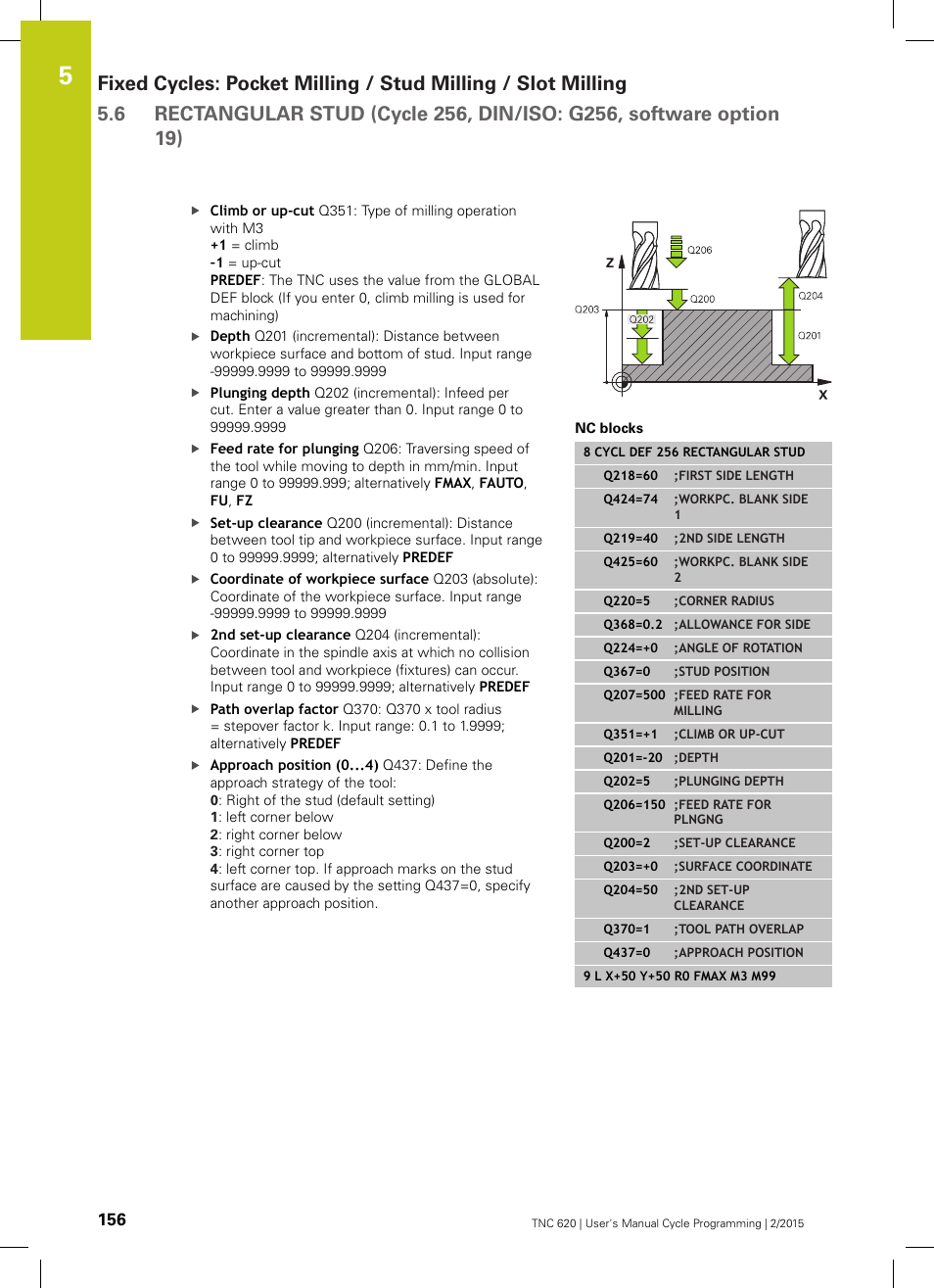 HEIDENHAIN TNC 620 (81760x-02) Cycle programming User Manual | Page 156 / 490