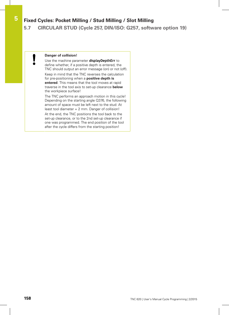 HEIDENHAIN TNC 620 (81760x-02) Cycle programming User Manual | Page 158 / 490
