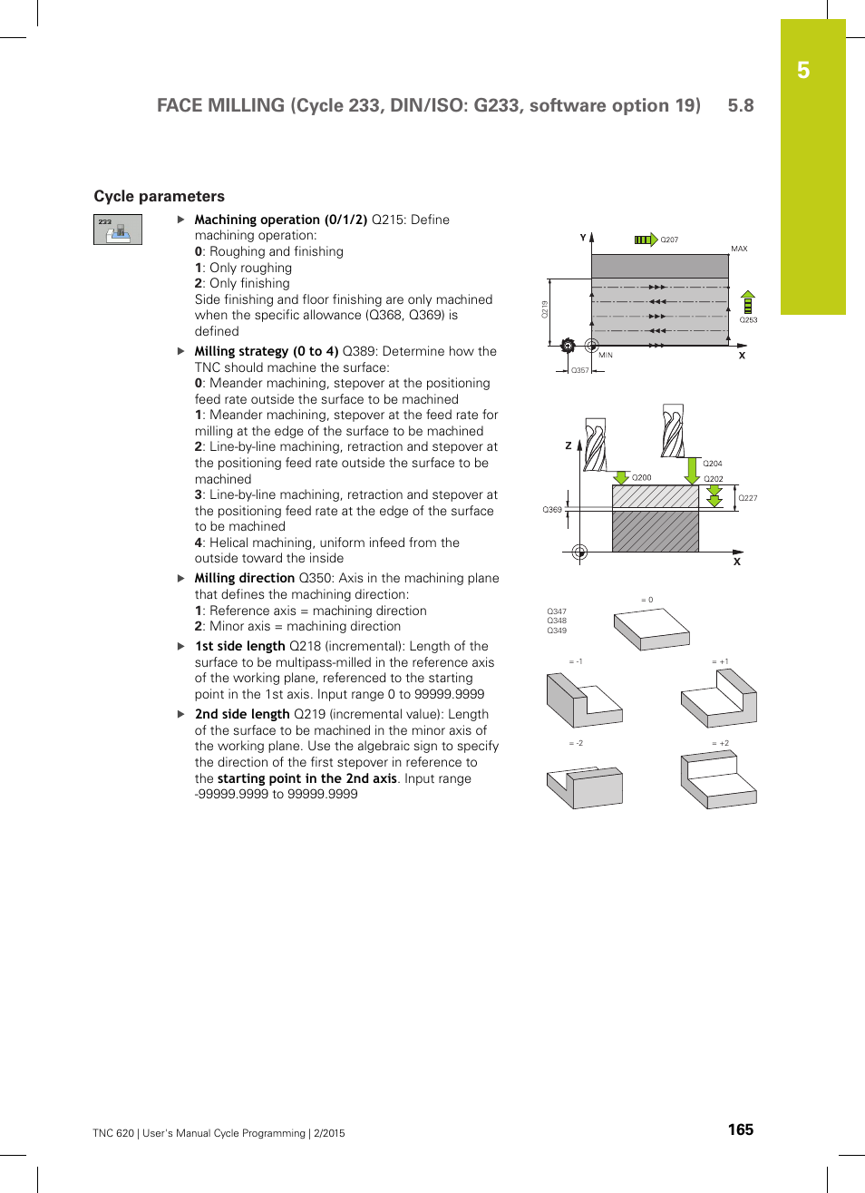Cycle parameters, 165 cycle parameters | HEIDENHAIN TNC 620 (81760x-02) Cycle programming User Manual | Page 165 / 490