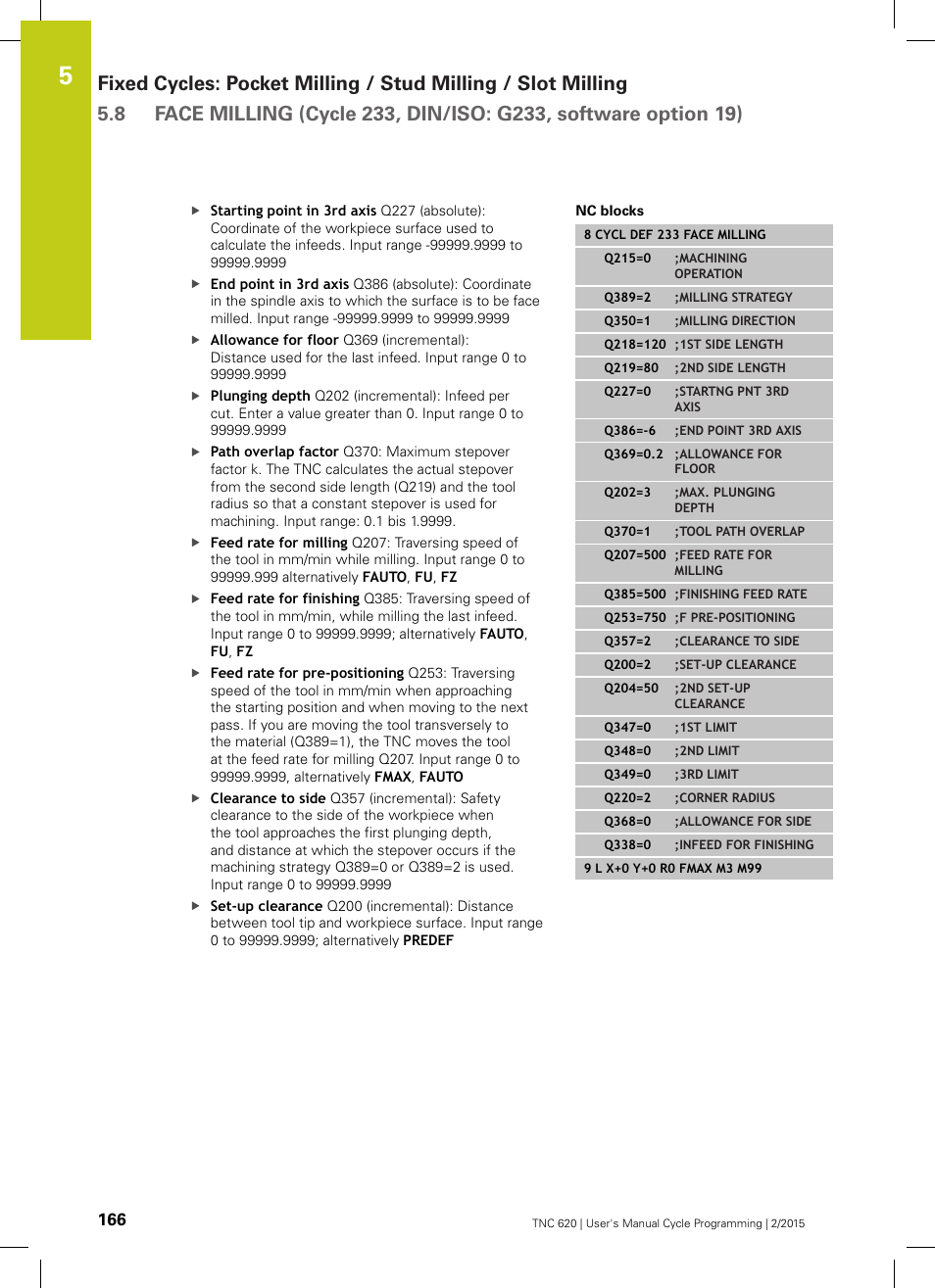 HEIDENHAIN TNC 620 (81760x-02) Cycle programming User Manual | Page 166 / 490