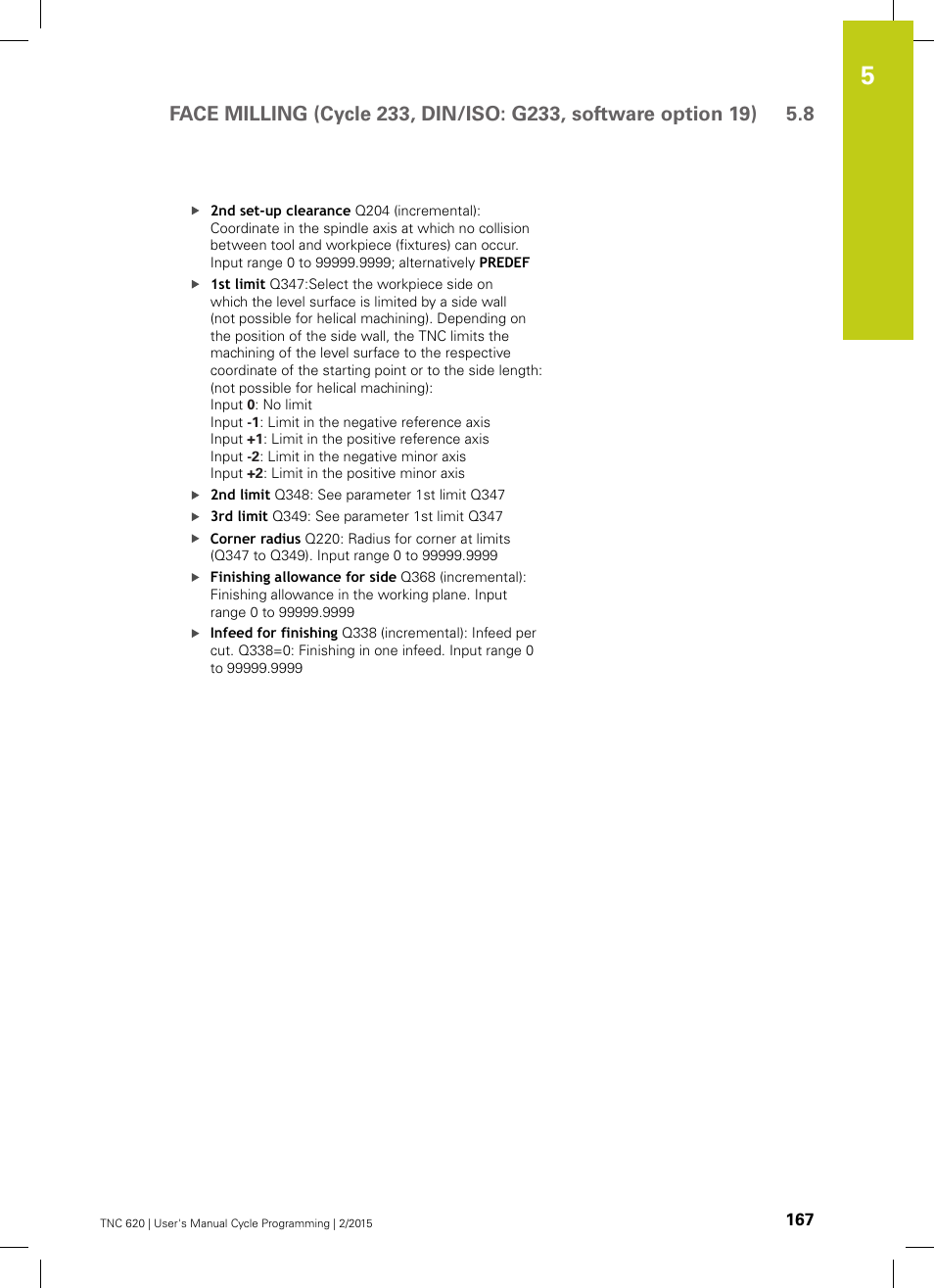 HEIDENHAIN TNC 620 (81760x-02) Cycle programming User Manual | Page 167 / 490