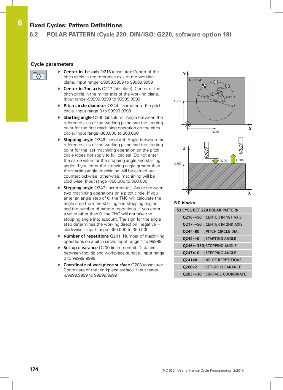 Cycle parameters | HEIDENHAIN TNC 620 (81760x-02) Cycle programming User Manual | Page 174 / 490
