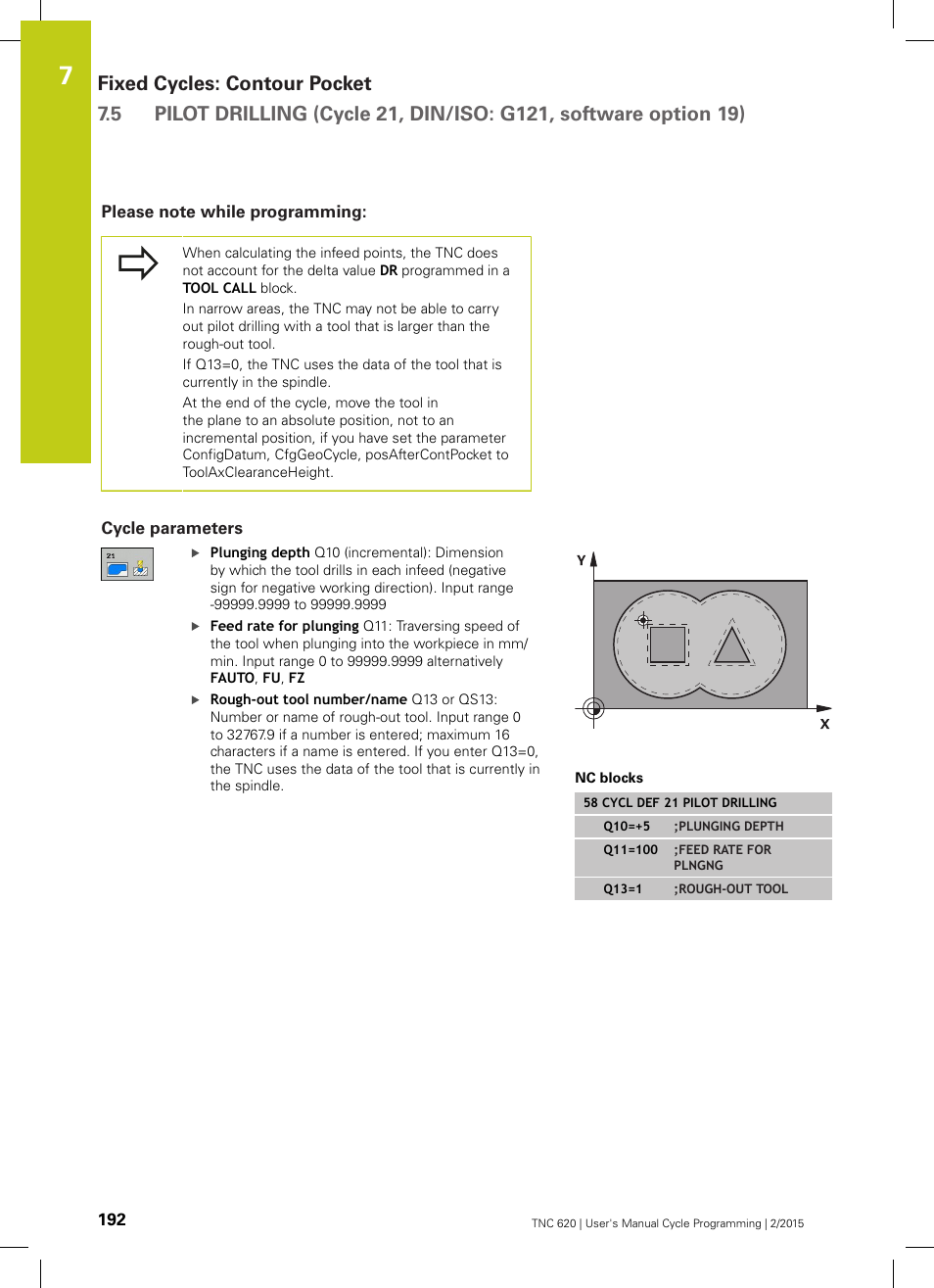 Please note while programming, Cycle parameters | HEIDENHAIN TNC 620 (81760x-02) Cycle programming User Manual | Page 192 / 490