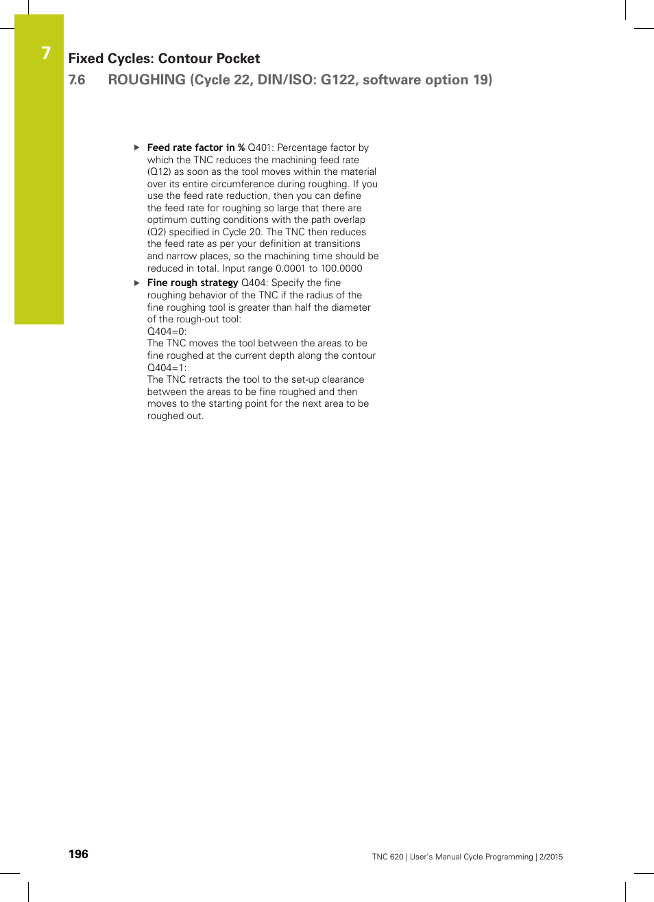 HEIDENHAIN TNC 620 (81760x-02) Cycle programming User Manual | Page 196 / 490