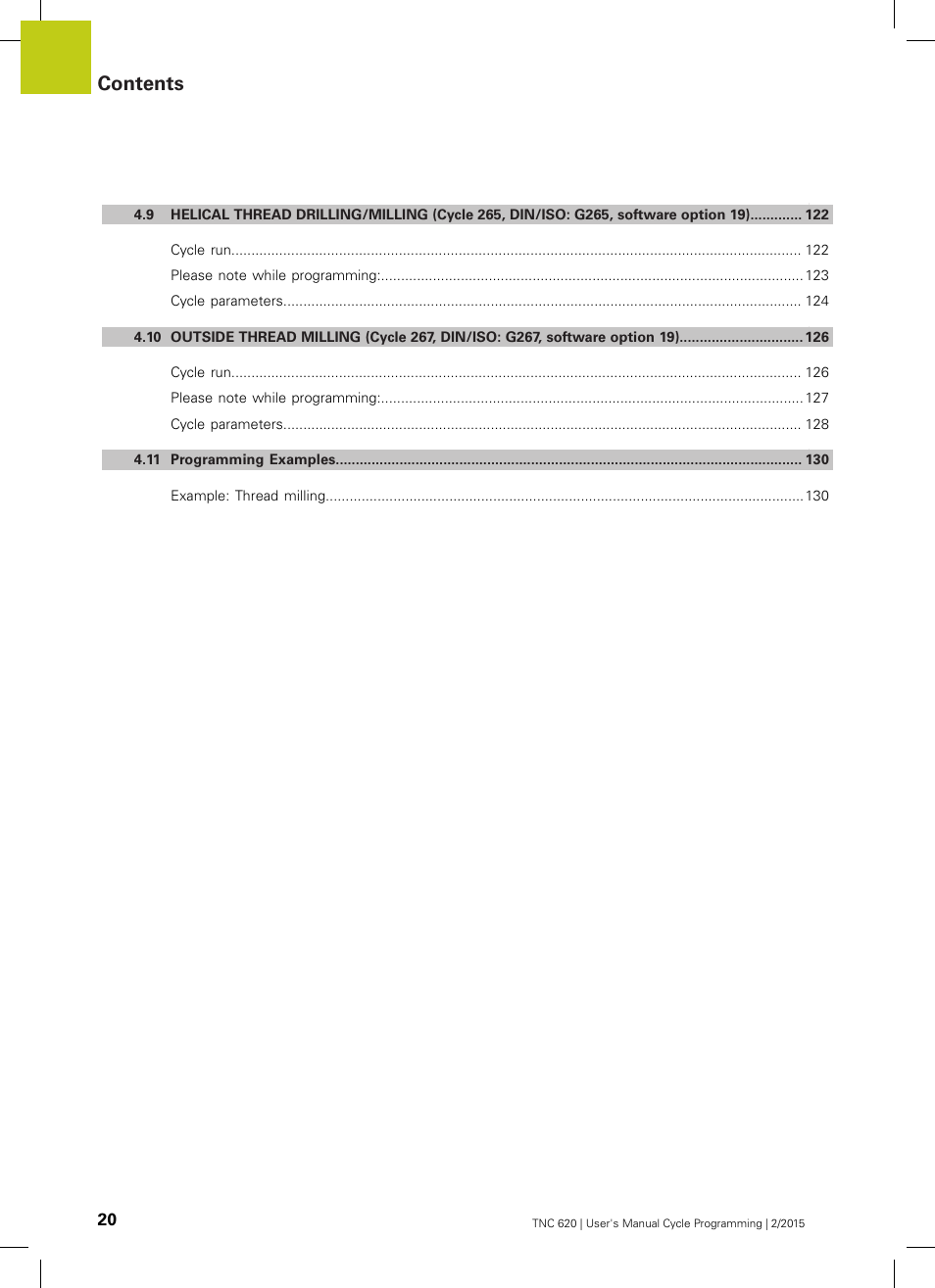 HEIDENHAIN TNC 620 (81760x-02) Cycle programming User Manual | Page 20 / 490