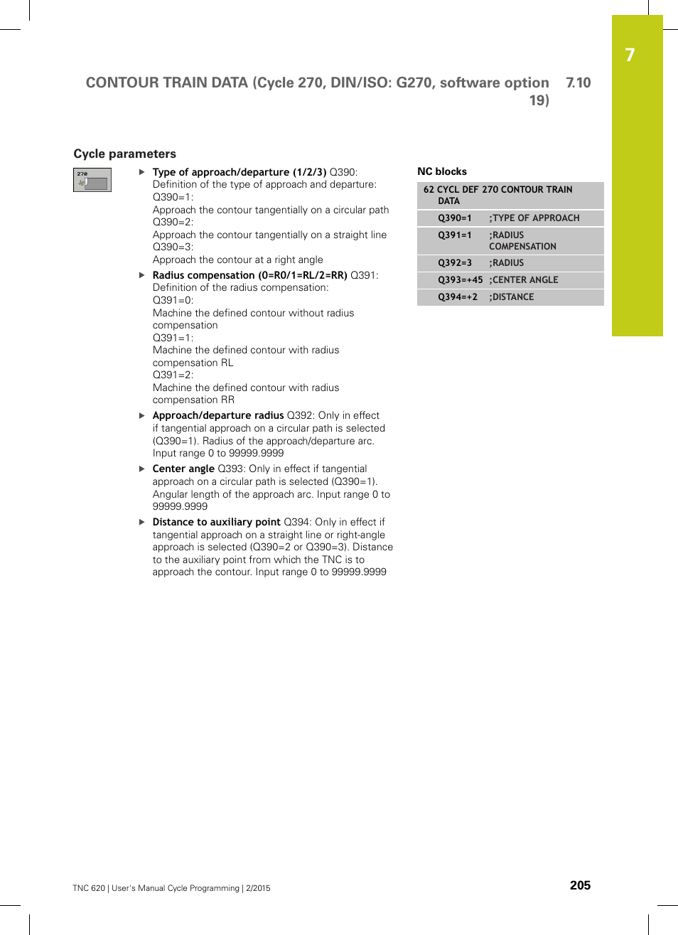 Cycle parameters | HEIDENHAIN TNC 620 (81760x-02) Cycle programming User Manual | Page 205 / 490