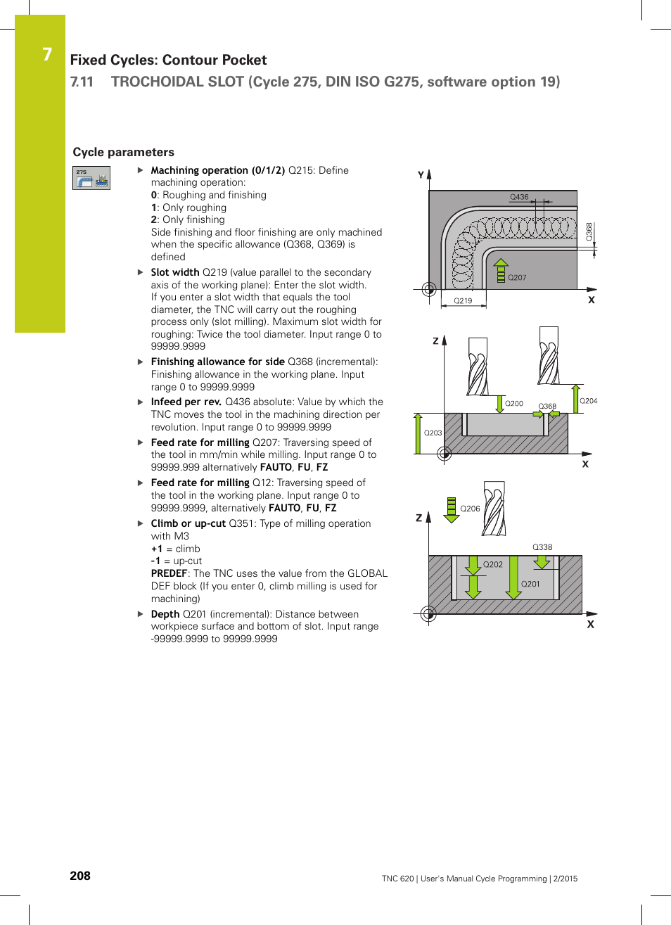 Cycle parameters | HEIDENHAIN TNC 620 (81760x-02) Cycle programming User Manual | Page 208 / 490