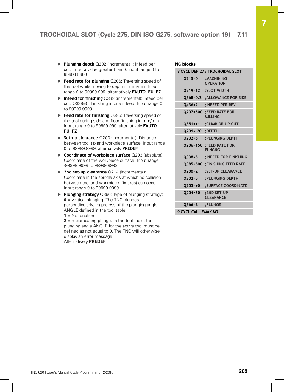 HEIDENHAIN TNC 620 (81760x-02) Cycle programming User Manual | Page 209 / 490