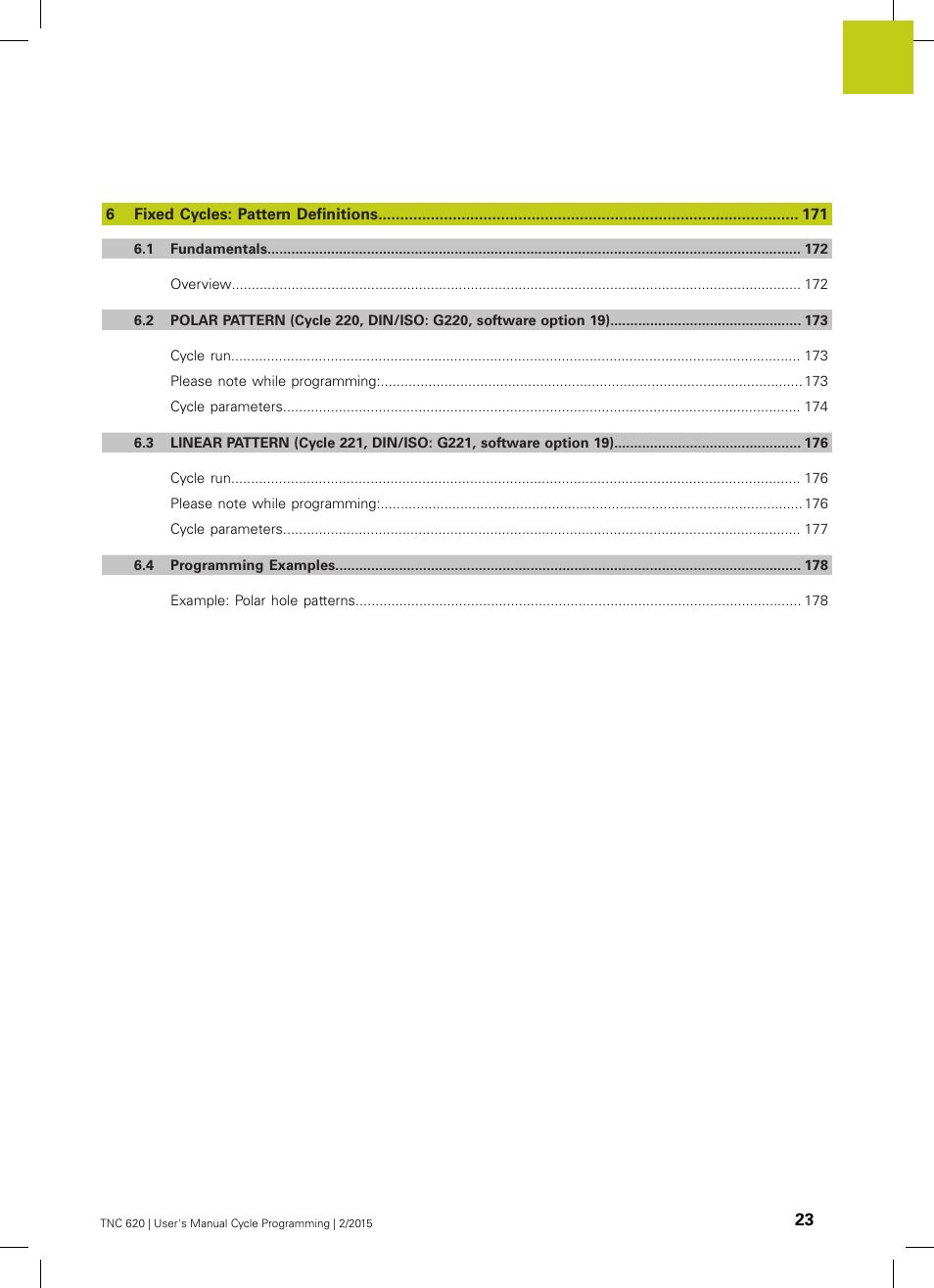 HEIDENHAIN TNC 620 (81760x-02) Cycle programming User Manual | Page 23 / 490