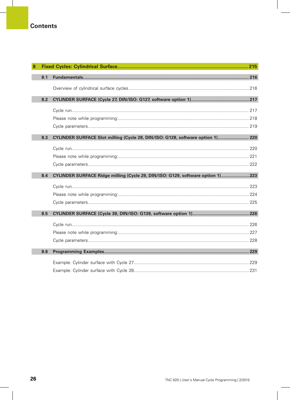 HEIDENHAIN TNC 620 (81760x-02) Cycle programming User Manual | Page 26 / 490