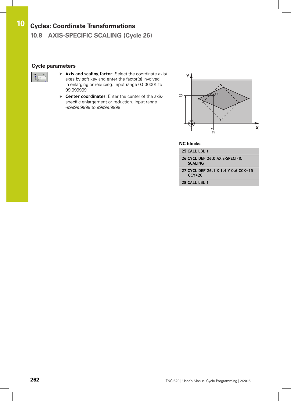 Cycle parameters | HEIDENHAIN TNC 620 (81760x-02) Cycle programming User Manual | Page 262 / 490