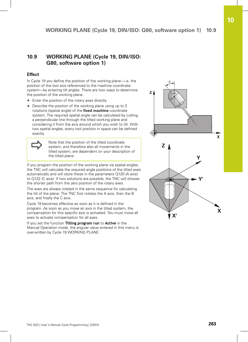 Effect | HEIDENHAIN TNC 620 (81760x-02) Cycle programming User Manual | Page 263 / 490