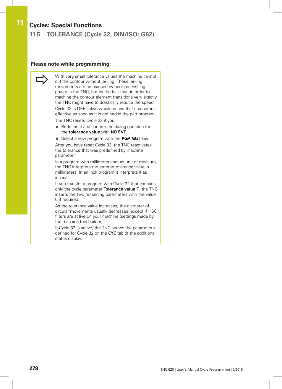 Please note while programming | HEIDENHAIN TNC 620 (81760x-02) Cycle programming User Manual | Page 278 / 490