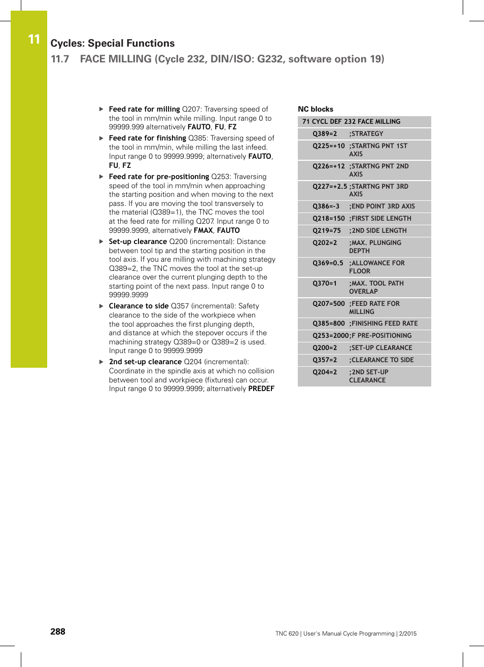 HEIDENHAIN TNC 620 (81760x-02) Cycle programming User Manual | Page 288 / 490
