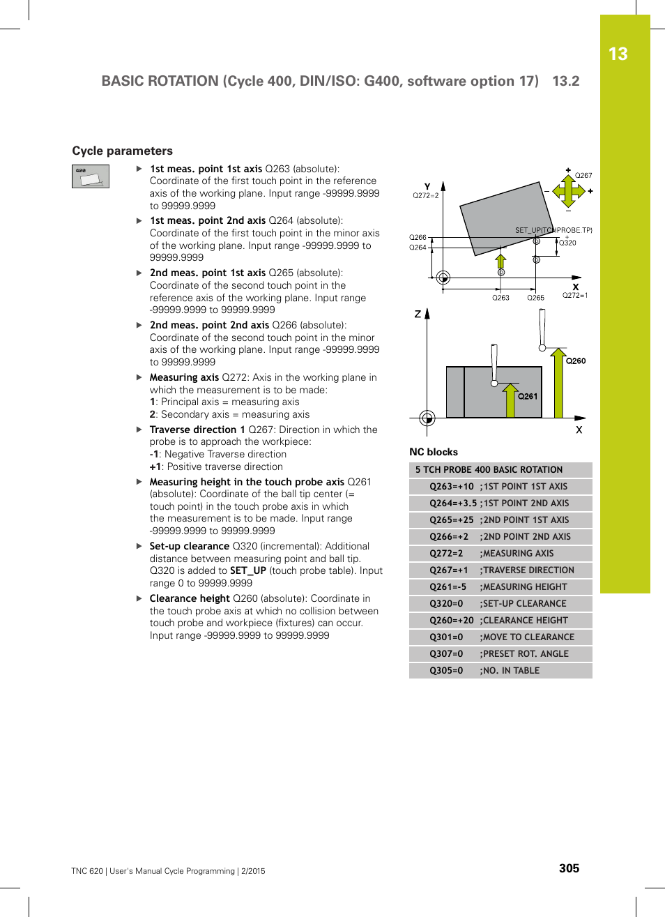 Cycle parameters | HEIDENHAIN TNC 620 (81760x-02) Cycle programming User Manual | Page 305 / 490