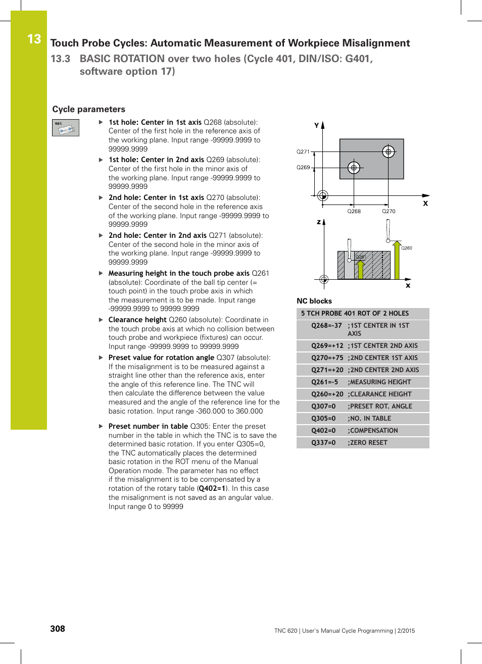 Cycle parameters | HEIDENHAIN TNC 620 (81760x-02) Cycle programming User Manual | Page 308 / 490