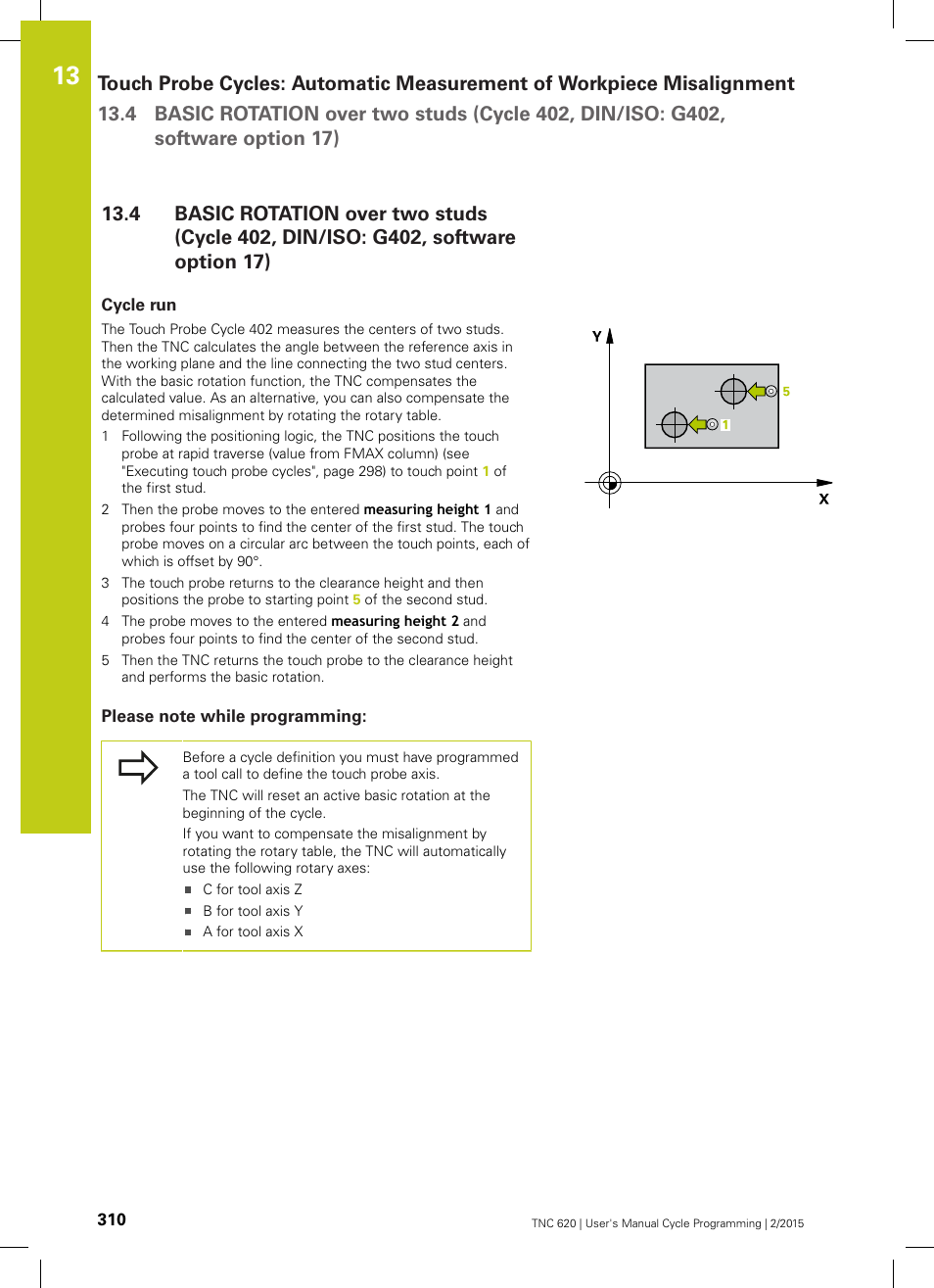 Cycle run, Please note while programming | HEIDENHAIN TNC 620 (81760x-02) Cycle programming User Manual | Page 310 / 490