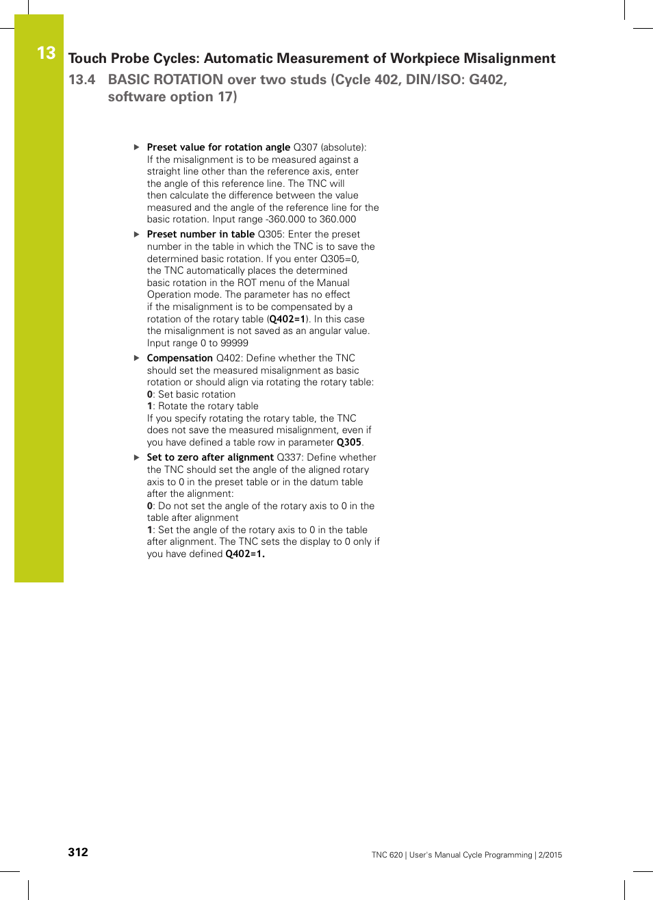HEIDENHAIN TNC 620 (81760x-02) Cycle programming User Manual | Page 312 / 490