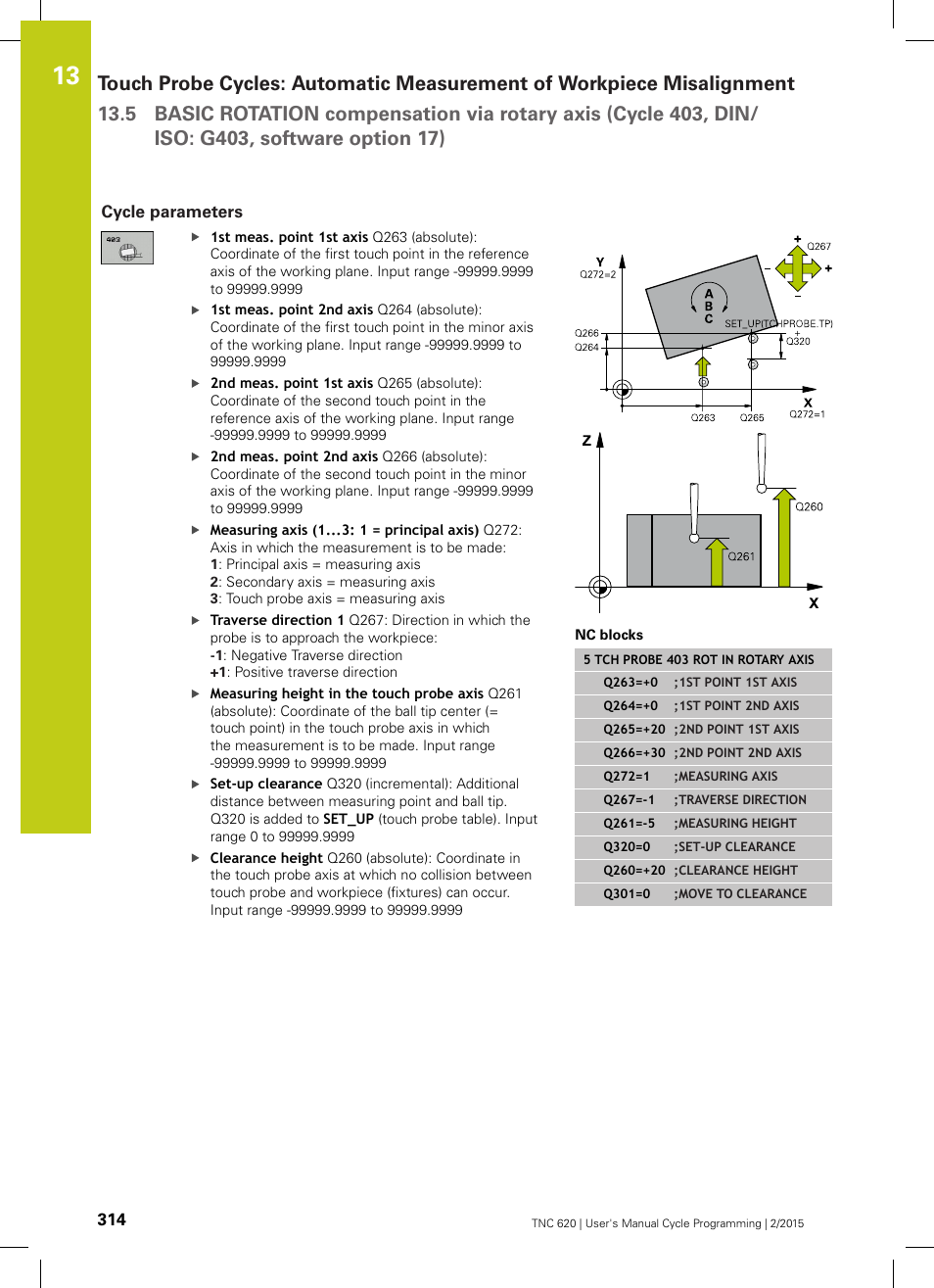 Cycle parameters | HEIDENHAIN TNC 620 (81760x-02) Cycle programming User Manual | Page 314 / 490