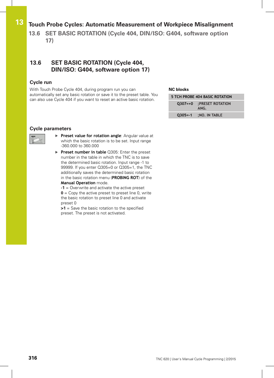 Cycle run, Cycle parameters | HEIDENHAIN TNC 620 (81760x-02) Cycle programming User Manual | Page 316 / 490
