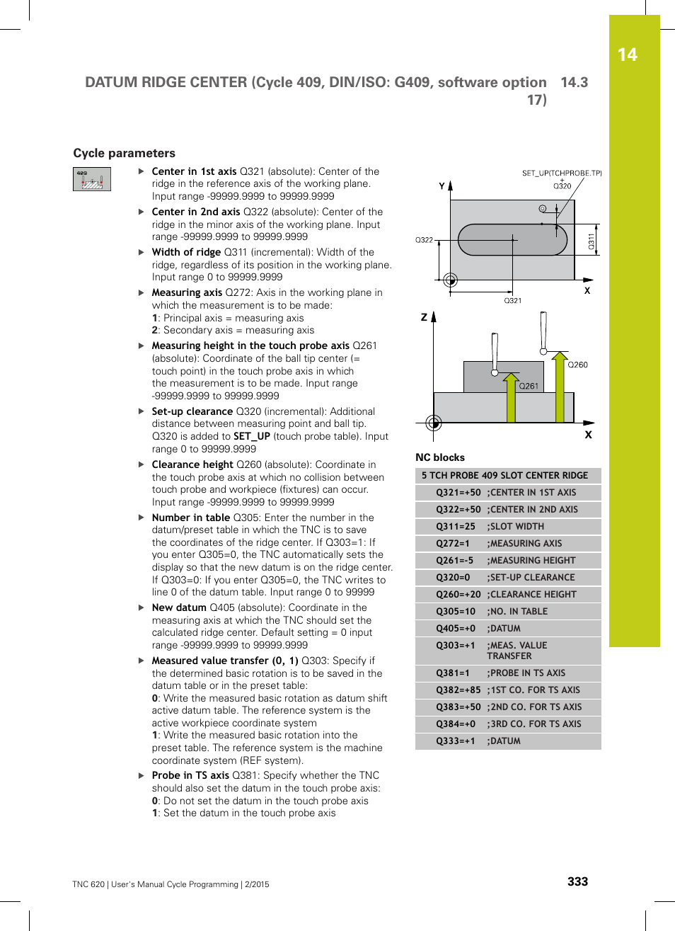 Cycle parameters | HEIDENHAIN TNC 620 (81760x-02) Cycle programming User Manual | Page 333 / 490