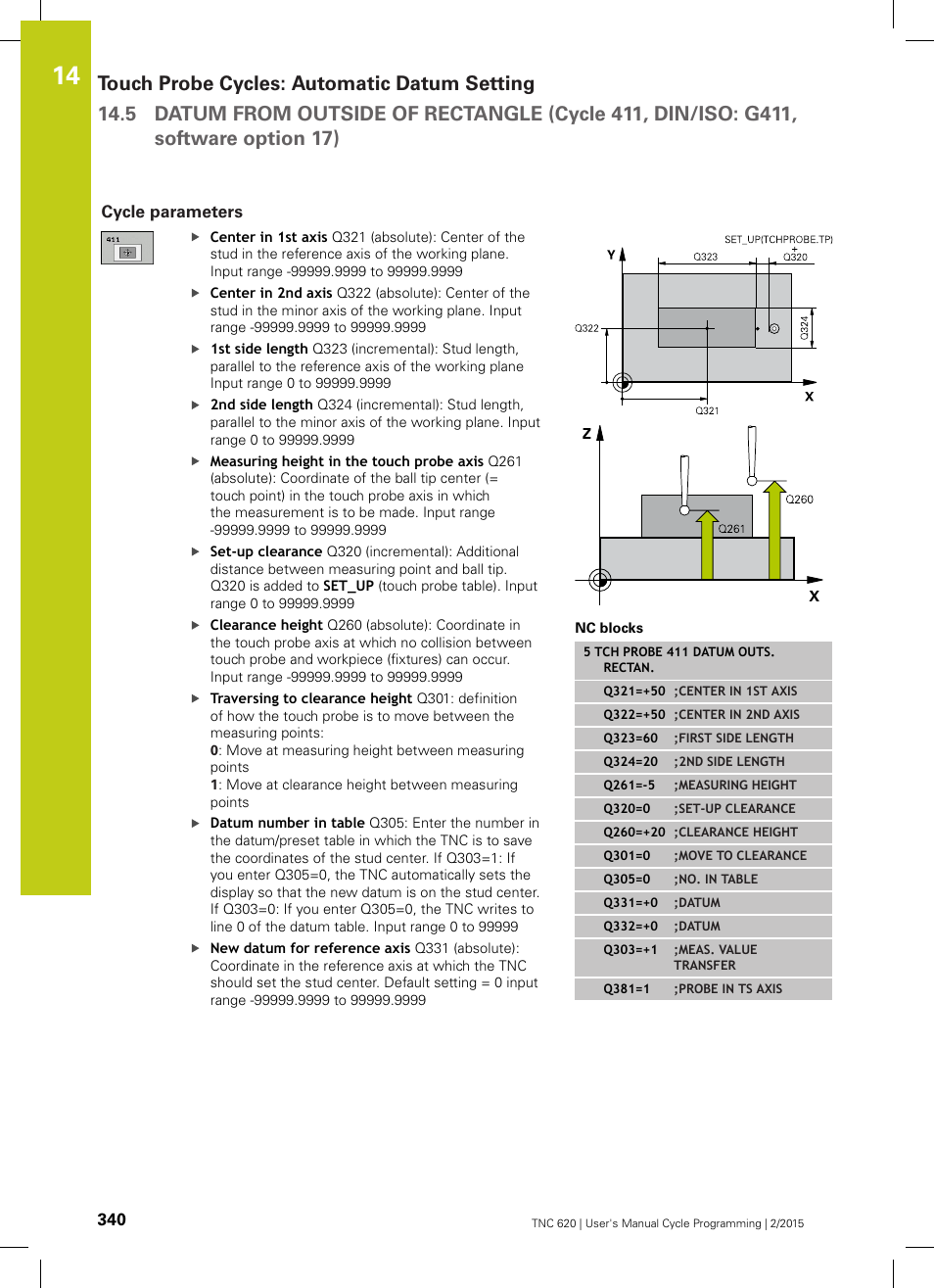 Cycle parameters | HEIDENHAIN TNC 620 (81760x-02) Cycle programming User Manual | Page 340 / 490