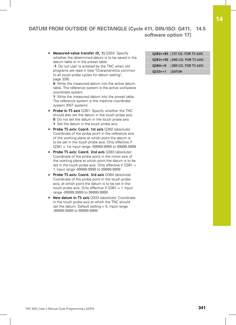 HEIDENHAIN TNC 620 (81760x-02) Cycle programming User Manual | Page 341 / 490