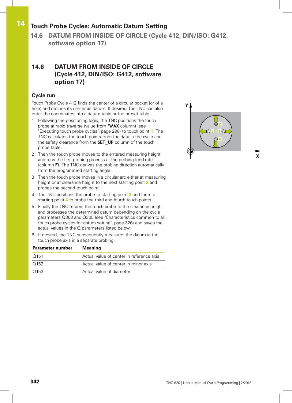 Cycle run | HEIDENHAIN TNC 620 (81760x-02) Cycle programming User Manual | Page 342 / 490