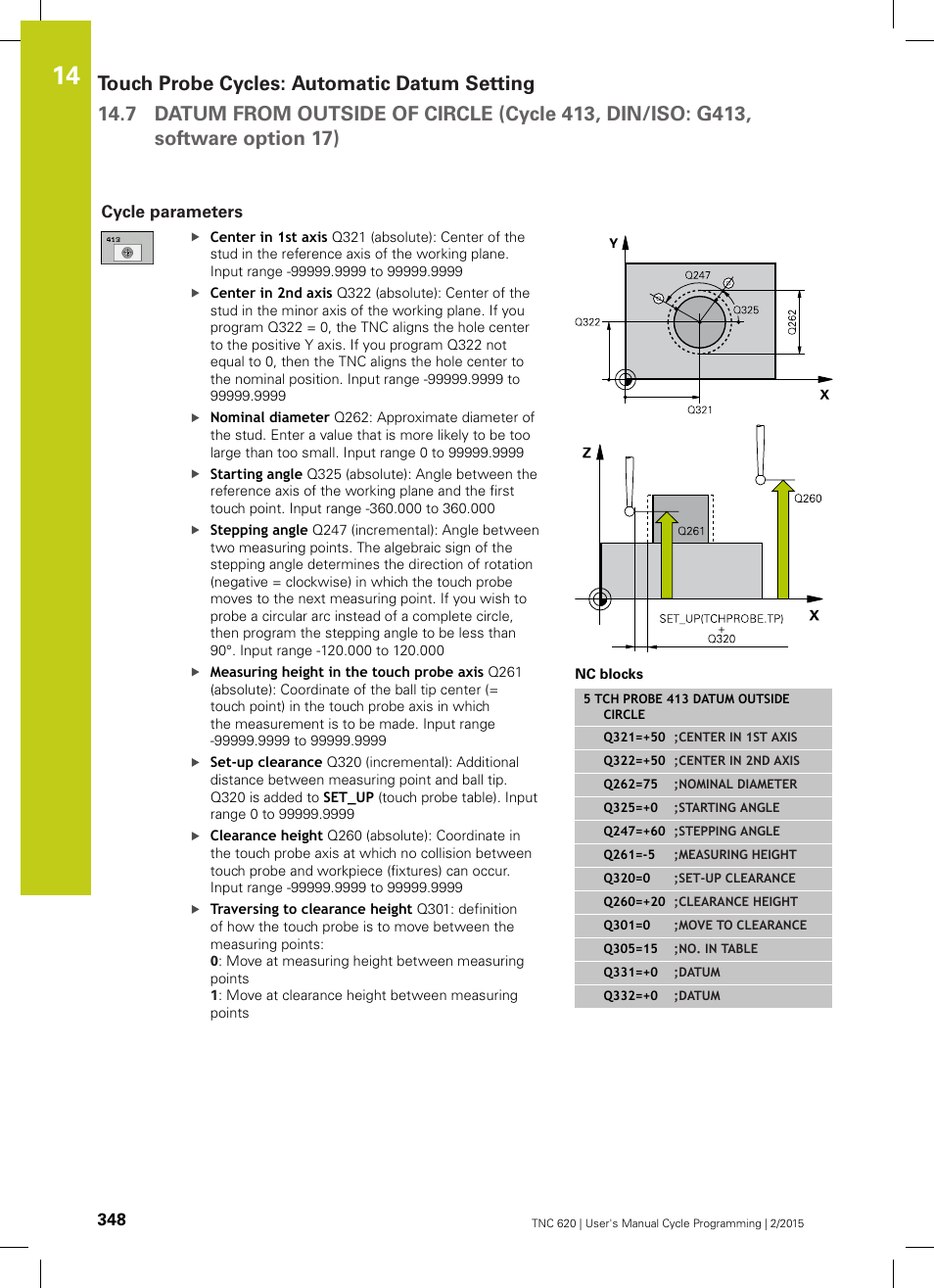 Cycle parameters | HEIDENHAIN TNC 620 (81760x-02) Cycle programming User Manual | Page 348 / 490