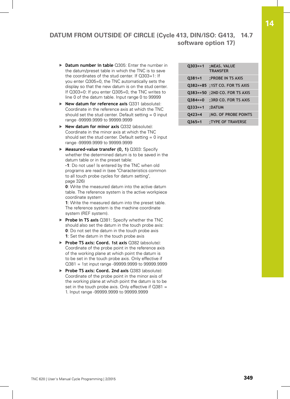 HEIDENHAIN TNC 620 (81760x-02) Cycle programming User Manual | Page 349 / 490