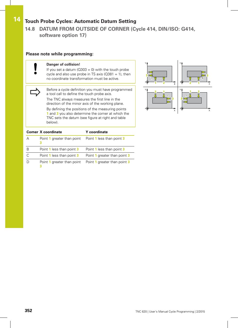 Please note while programming | HEIDENHAIN TNC 620 (81760x-02) Cycle programming User Manual | Page 352 / 490