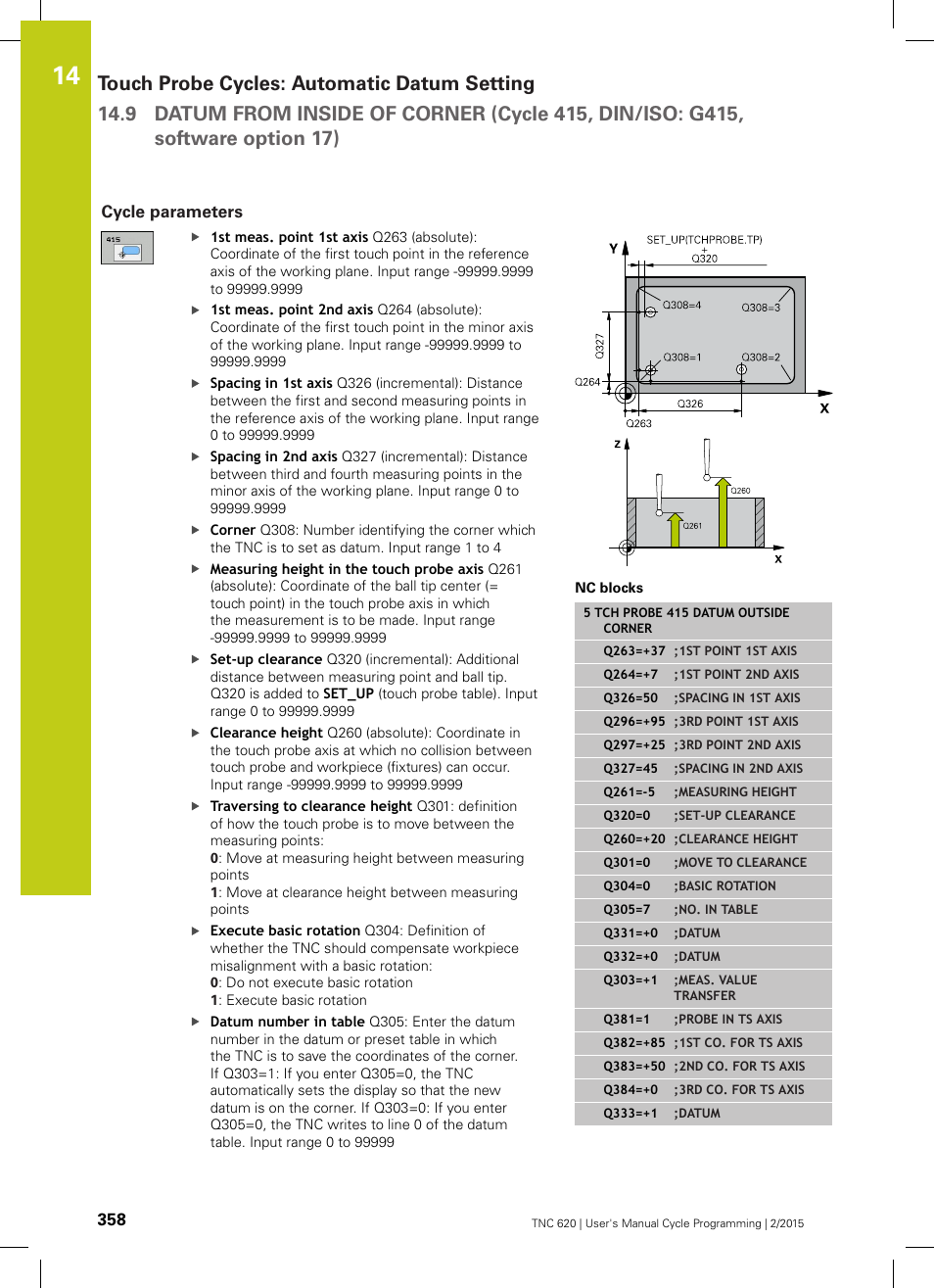 Cycle parameters | HEIDENHAIN TNC 620 (81760x-02) Cycle programming User Manual | Page 358 / 490