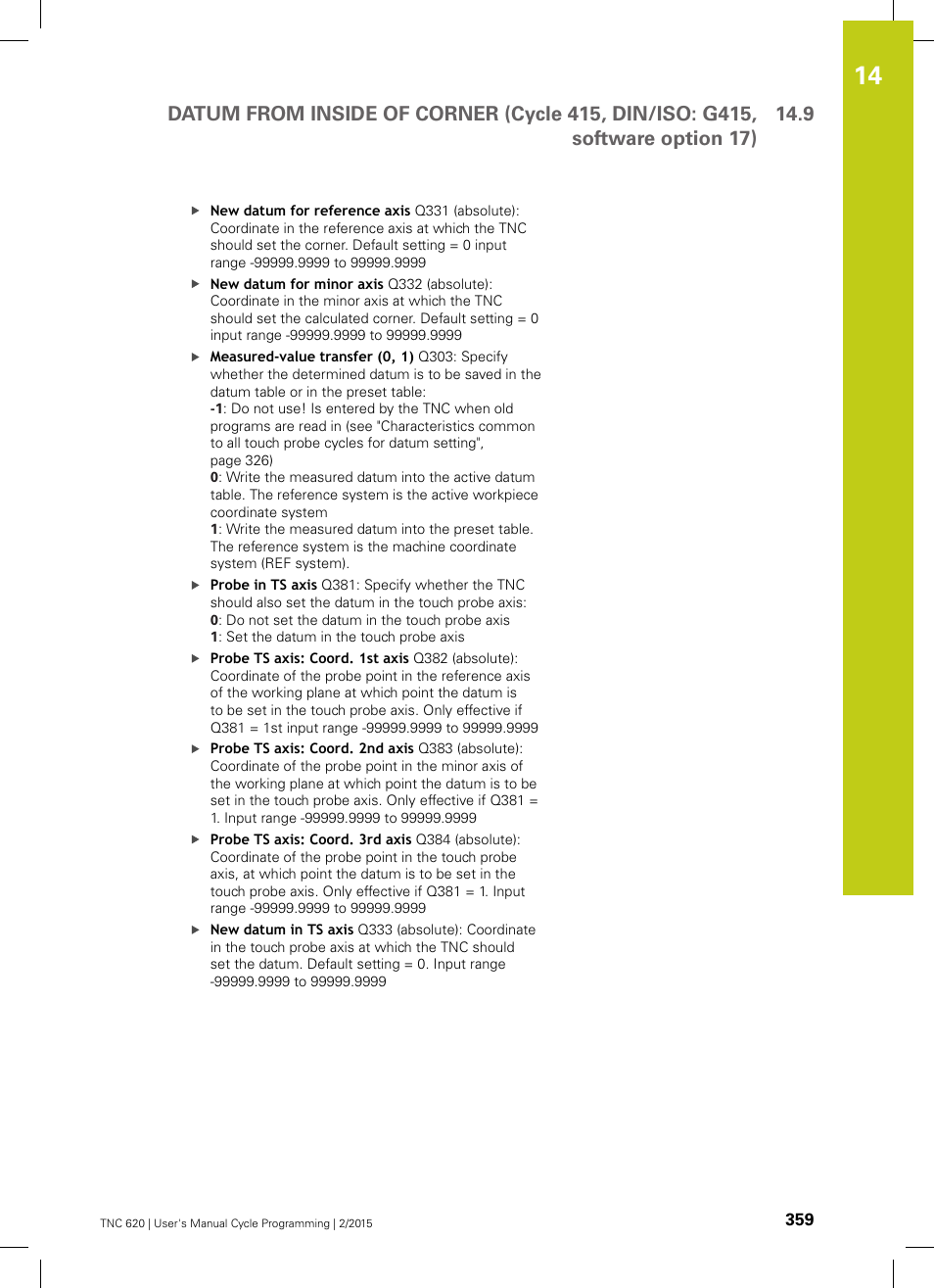 HEIDENHAIN TNC 620 (81760x-02) Cycle programming User Manual | Page 359 / 490