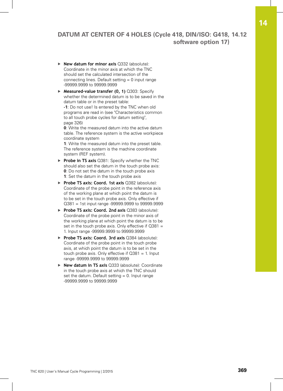 HEIDENHAIN TNC 620 (81760x-02) Cycle programming User Manual | Page 369 / 490