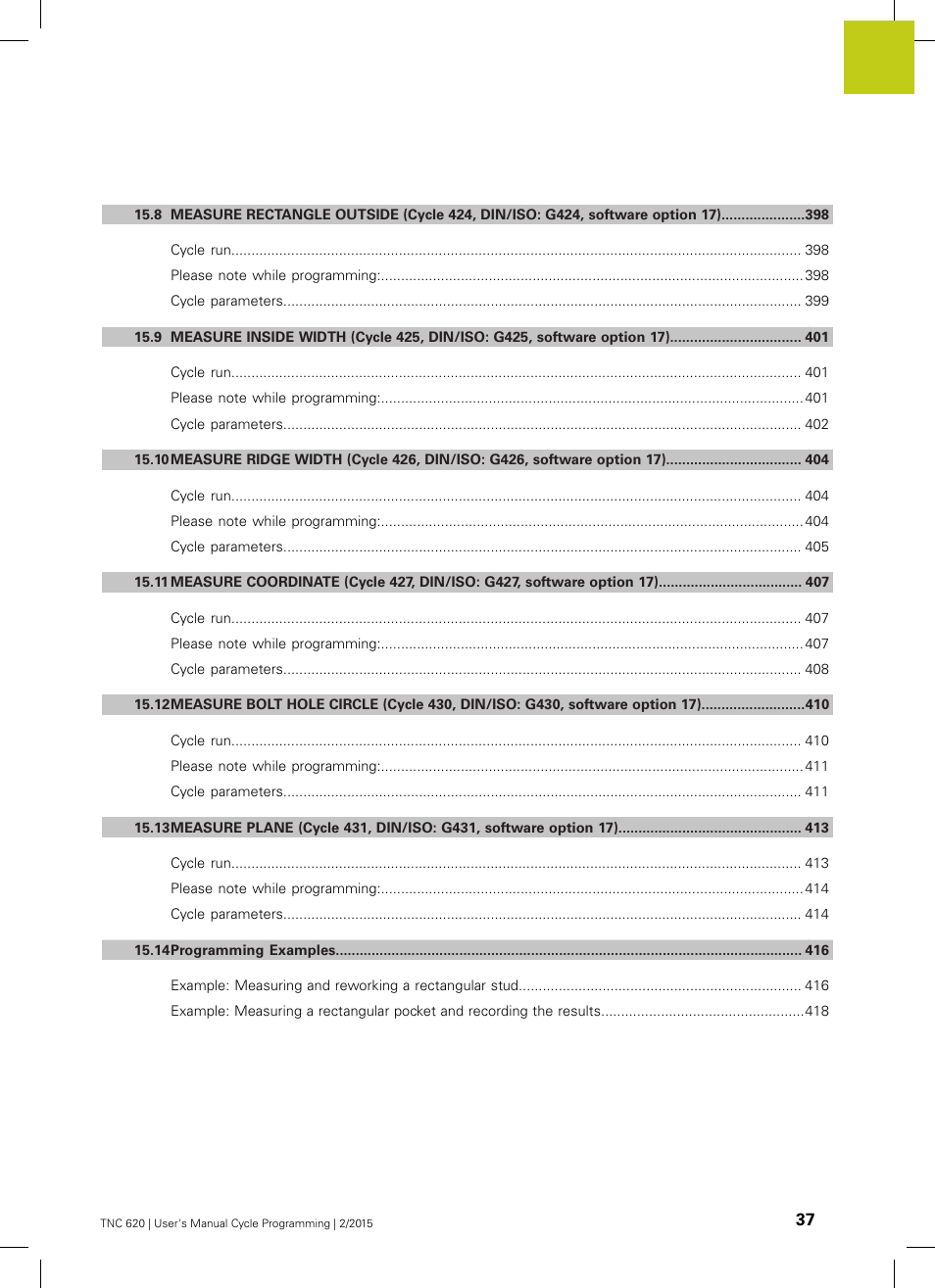 HEIDENHAIN TNC 620 (81760x-02) Cycle programming User Manual | Page 37 / 490