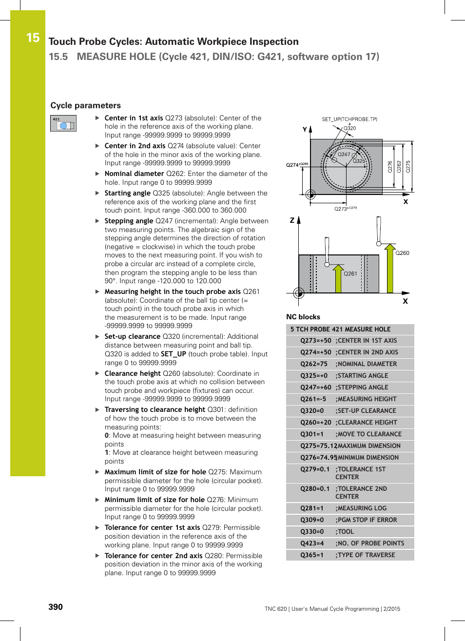 Cycle parameters | HEIDENHAIN TNC 620 (81760x-02) Cycle programming User Manual | Page 390 / 490