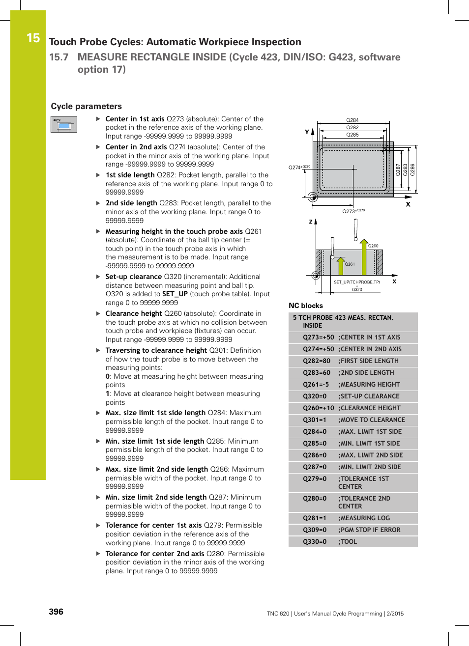 Cycle parameters | HEIDENHAIN TNC 620 (81760x-02) Cycle programming User Manual | Page 396 / 490