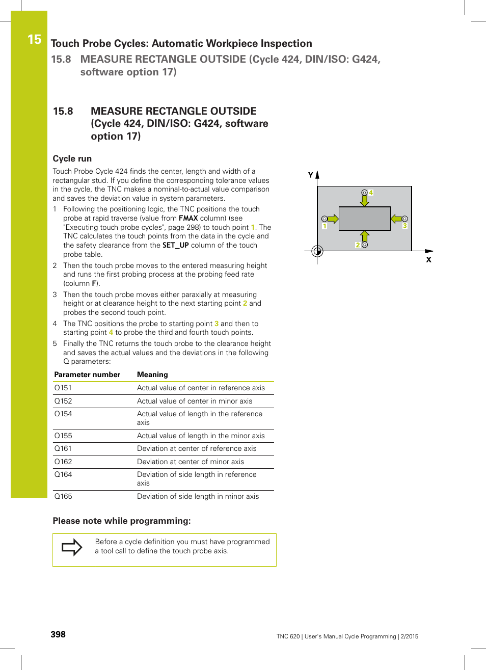 Cycle run, Please note while programming | HEIDENHAIN TNC 620 (81760x-02) Cycle programming User Manual | Page 398 / 490