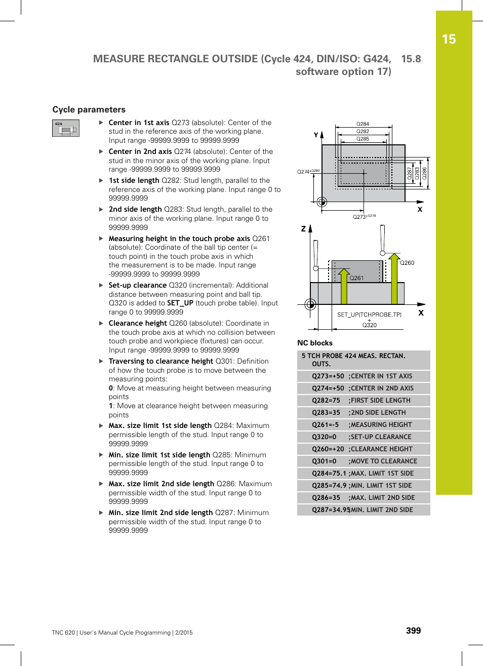 Cycle parameters | HEIDENHAIN TNC 620 (81760x-02) Cycle programming User Manual | Page 399 / 490