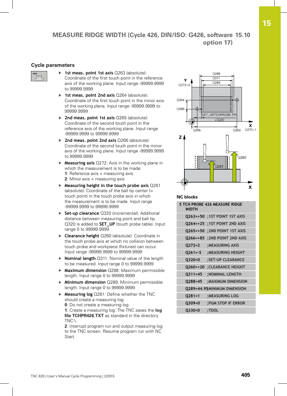 Cycle parameters | HEIDENHAIN TNC 620 (81760x-02) Cycle programming User Manual | Page 405 / 490