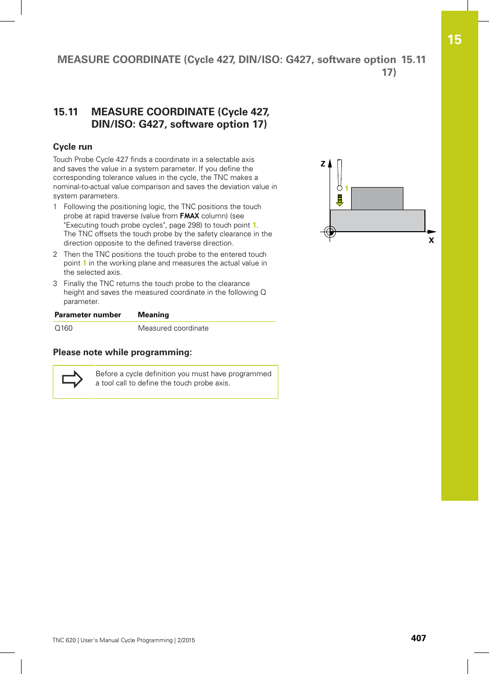 Cycle run, Please note while programming | HEIDENHAIN TNC 620 (81760x-02) Cycle programming User Manual | Page 407 / 490