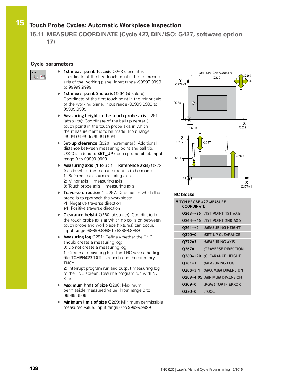Cycle parameters | HEIDENHAIN TNC 620 (81760x-02) Cycle programming User Manual | Page 408 / 490