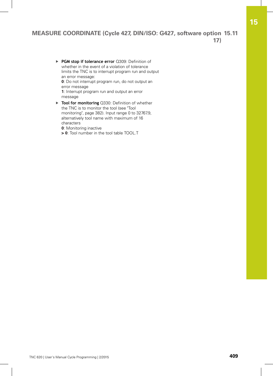 HEIDENHAIN TNC 620 (81760x-02) Cycle programming User Manual | Page 409 / 490
