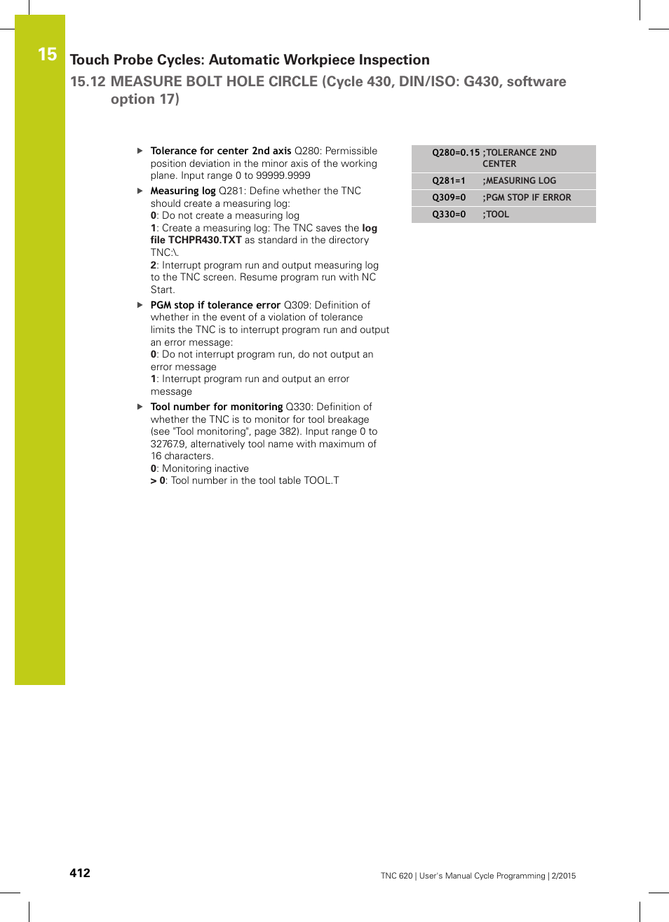 HEIDENHAIN TNC 620 (81760x-02) Cycle programming User Manual | Page 412 / 490